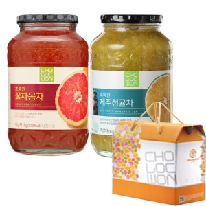 액상차 선물세트 꿀자몽차1kg + 제주 청귤차1kg 자몽청 청귤청 과일청 에이드 차 2입