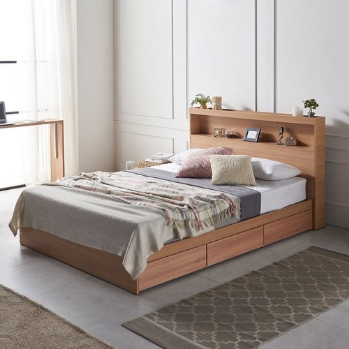 퍼니원 피츠 로티 수납 LED침대 Q (40T라텍스독립)