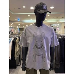 남여공용 빅라독 솔트워싱 반팔 티셔츠 라이트그레이 LW255TS991