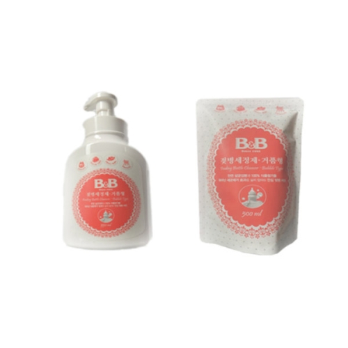 B&B 젖병세정제 거품형 450ml + 리필 400ml이미지입니다. 누르면 해당 게시물로 새창이동합니다.