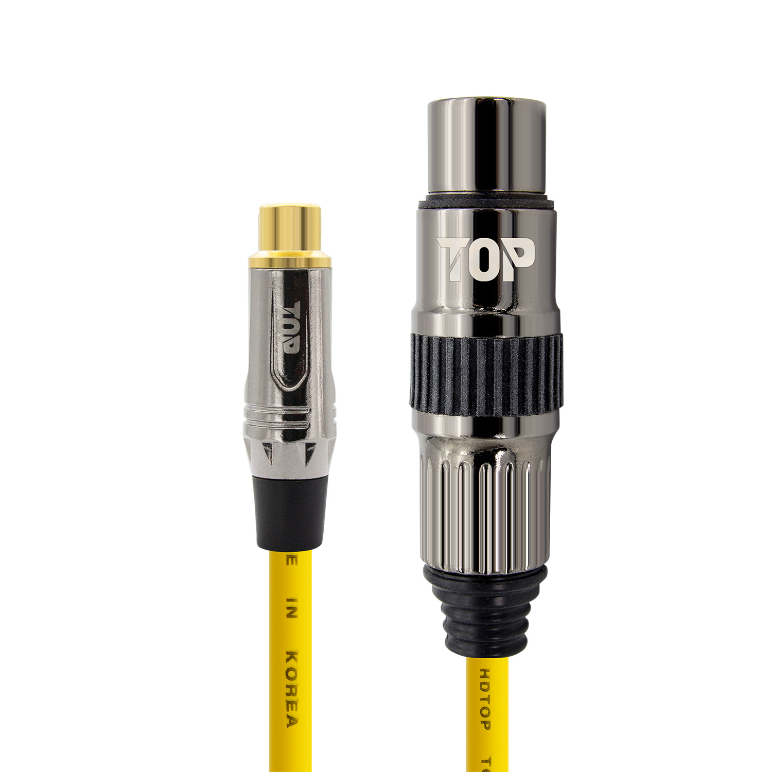 탑라인에이치디 HDTOP 메탈 RCA 암 to XLR 암 케이블 옐로우 (20m, HT-TP5048)_이미지