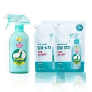 온더바디 코튼<b>풋</b> 발을씻자 <b>풋</b><b>샴푸</b> 레몬 510ml+레몬향 리필 500ml 2개