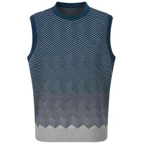 이동수골프 지그재그 패턴 니트 조끼 H2CKV9810 (T1, 터쿼이즈)_이미지