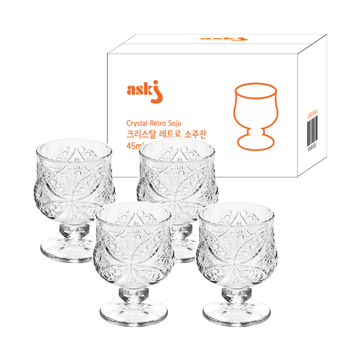 ㅤ애스크제이 레트로 감성술잔 (4개)_이미지