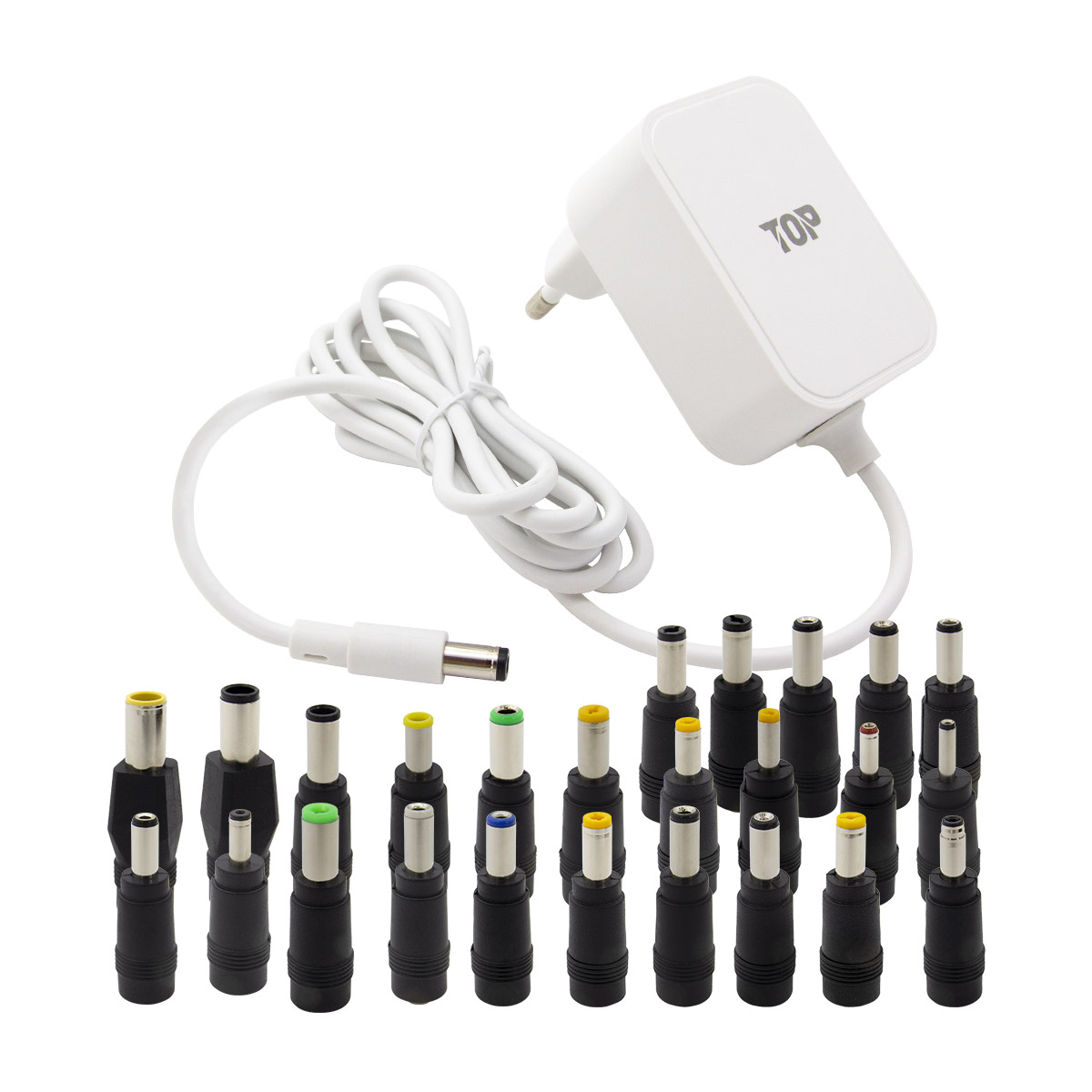 탑라인에이치디 솔탑 12V 2A CCTV 일체형 화이트 어댑터 (SOLTOP-3997 / 25종 젠더)_이미지