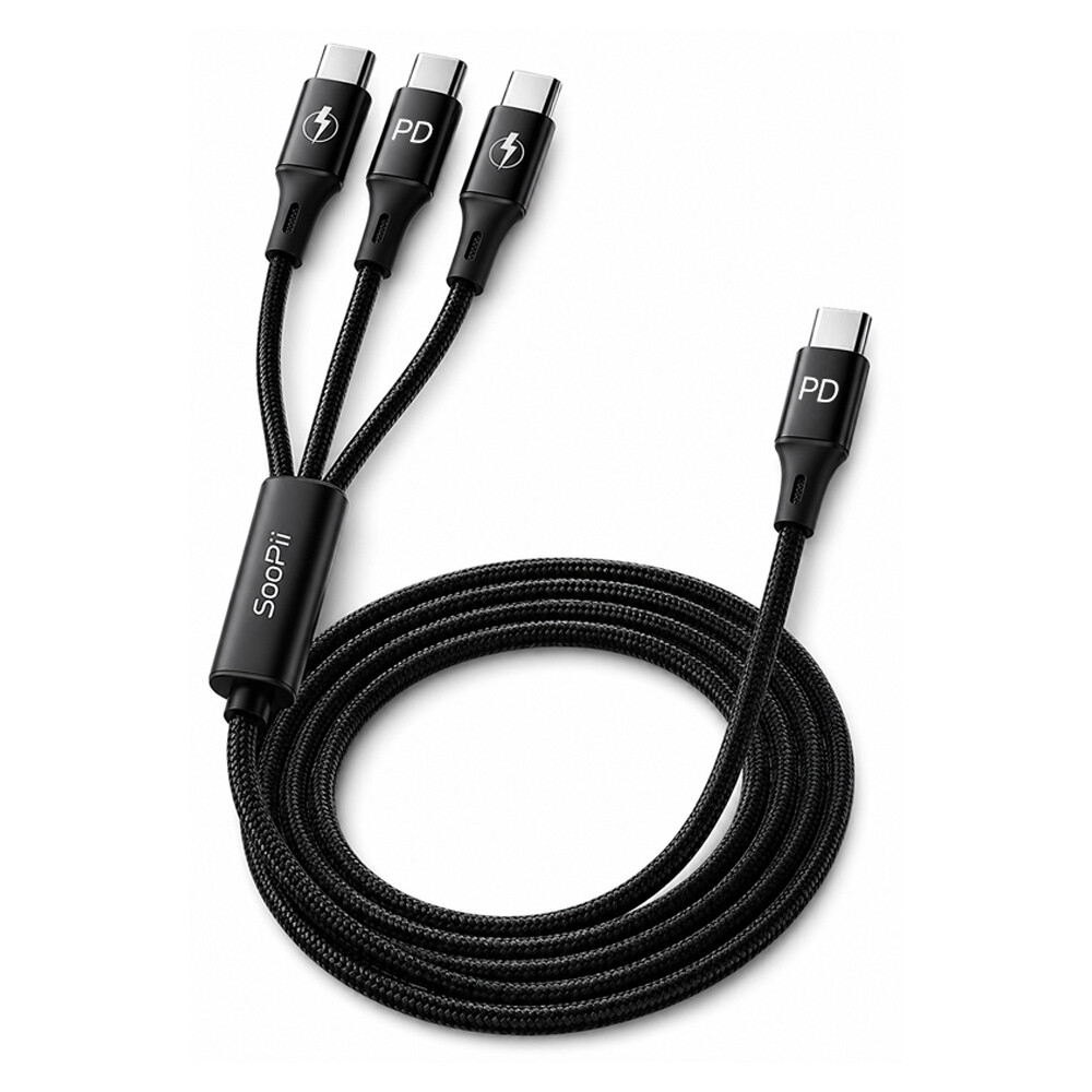 SooPii 수피 PD PPS 80W 3in1 올 C타입 동시 초고속충전 케이블 S07CC (1.5m)_이미지