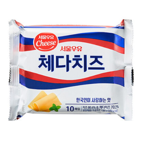 서울우유 체다 슬라이스 치즈 10매입 180g (3개)_이미지