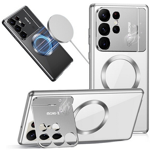 수나르 갤럭시S25 울트라 맥세이프 메탈 프레임 투명 하드 케이스_이미지