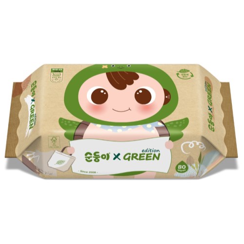 수오미 순둥이 그린에디션 물티슈 리필형 80매 (20팩)