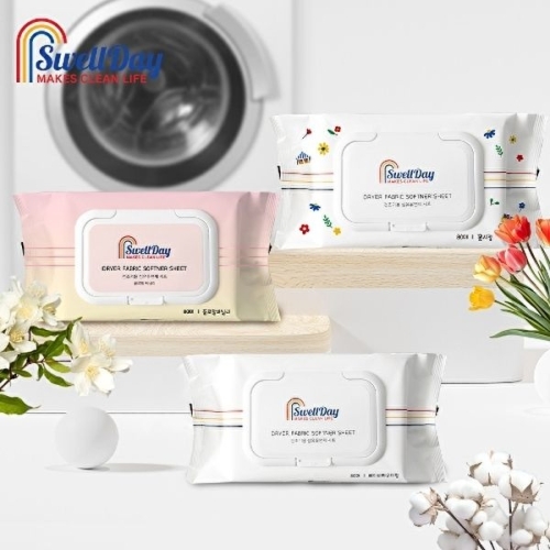 스웰데이 건조기용 시트 섬유유연제 쿨민트 80매 (1개)_이미지