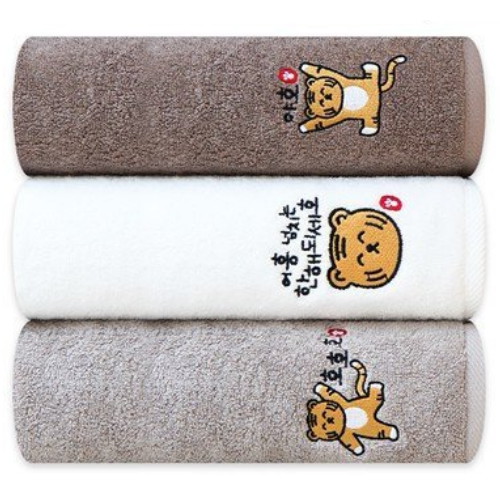 송월타월 송월 어흥 호랑이자수 150g 호텔수건 6장_이미지