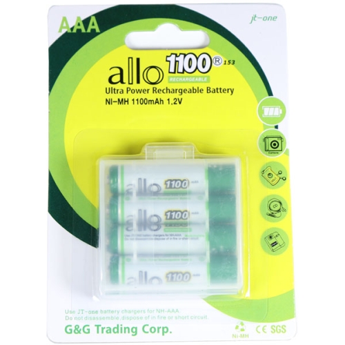 제이티원 알로 ALLO 1100mAh AAA 충전지 4알 건전지 4개입 1팩_이미지