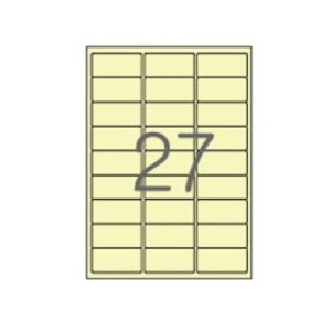 라벨박사 파스텔 컬러 라벨지 노랑 27칸 [20매]