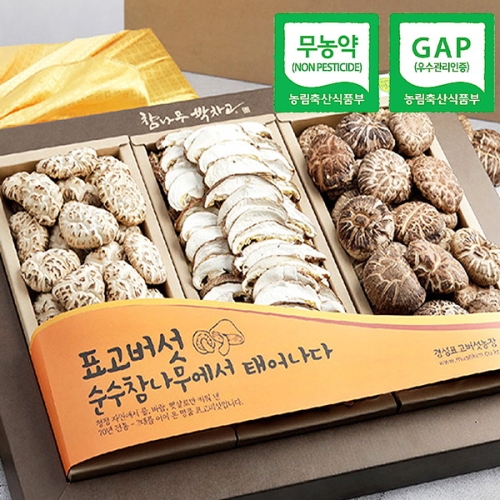 경성표고버섯농장 백화고 3종 선물세트 340g (1개)