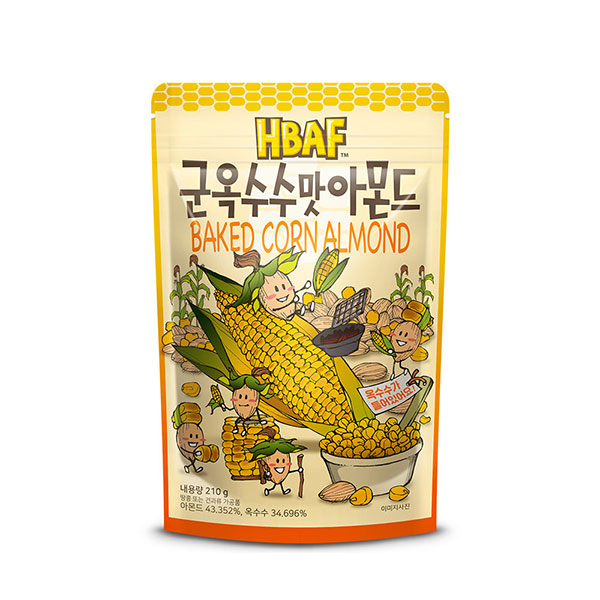 HBAF 군옥수수맛 아몬드 210g (1개)