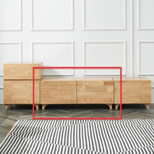 까미엘 크리슨 1단 고무나무 거실장 1000