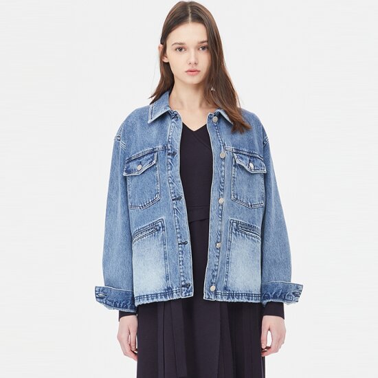 시슬리 자수 포인트 빈티지 데님 자켓 SADK01411_이미지
