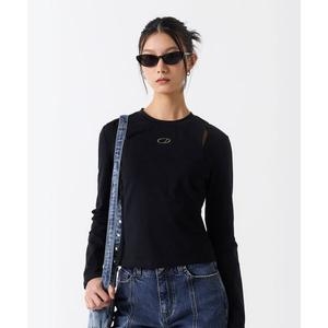 오드스튜디오 ODDSTUDIO 오드 시그니처 컷오프 슬림 롱 슬리브 BLACK OO4FFRT102BK 128529_이미지