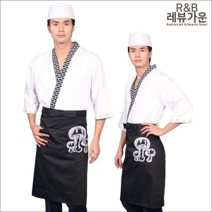 레뷰가운 일본식 일식 서빙 식당 업소용 허리 앞치마 AE105