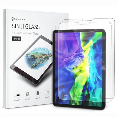 신지모루 iPad Pro 11 4세대 풀커버 강화유리 액정보호필름 (액정 2매)_이미지