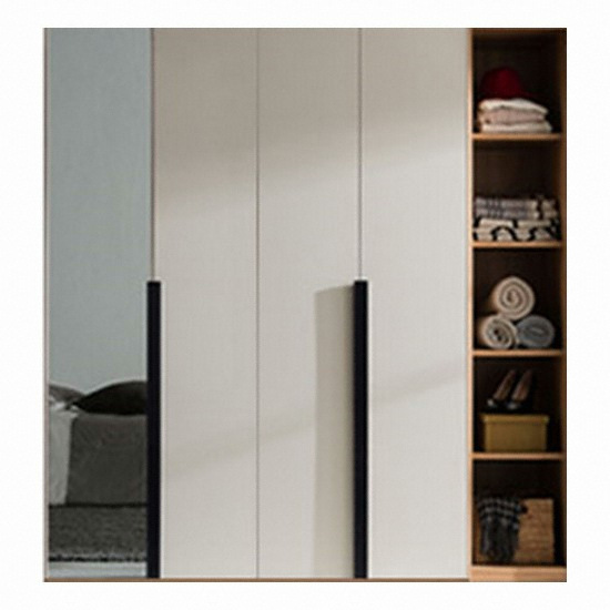 웨스트프롬 모던엘사 네이비 하이글로시 키큰장세트 짧은옷장+다용도장+선반형쪽장 (200cm)_이미지