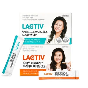 엠에스바이오텍 락티브 우리아이 비타유산균 2g 30포 + 프리바이오틱스 5000앤 아연 30포 (1개)