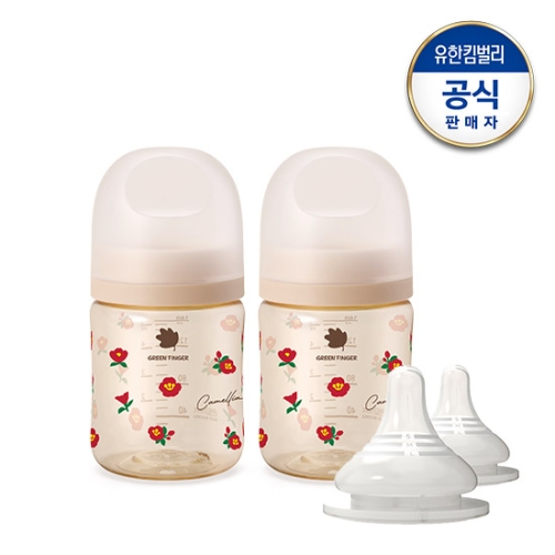 그린핑거 베베그로우 PPSU 동백 젖병 160ml (젖병 2개 + 젖꼭지 2개)_이미지