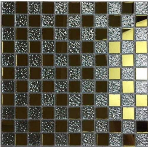 유니디자인 유리 모자이크타일 5mm 크리스탈 14 골드 (22장, 30cm x 30cm)_이미지