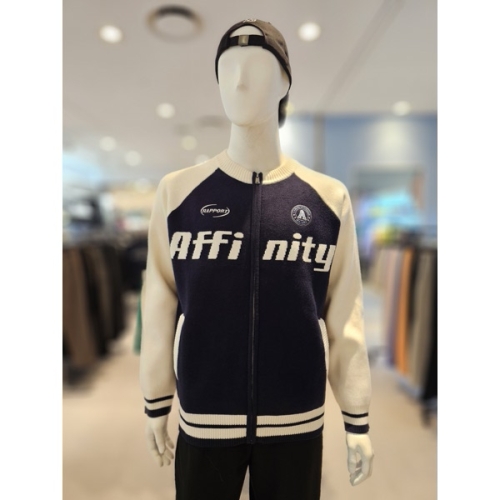 클라이드.n FODSW401M 남성 래터링 집업 스웨터 2컬러_이미지