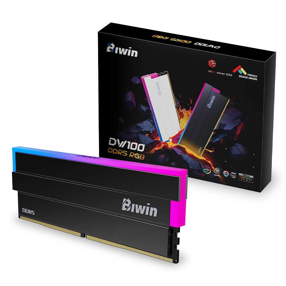 BIWIN DDR5-6000 CL28 DW100 RGB 블랙 패키지 (48GB(24Gx2))_이미지