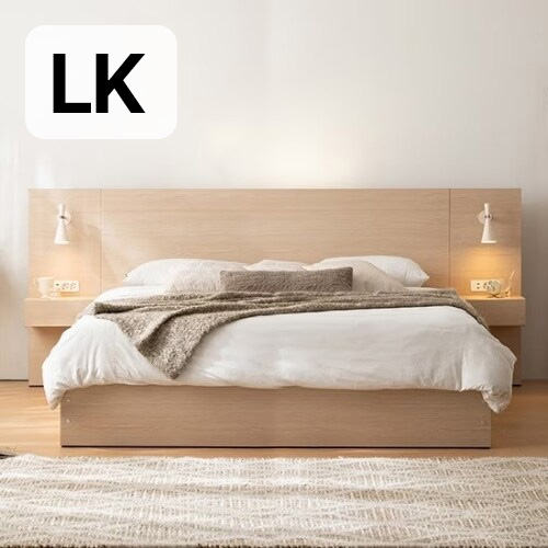 스칸디아 스테이 호텔 수납 LED침대 LK+협탁2개