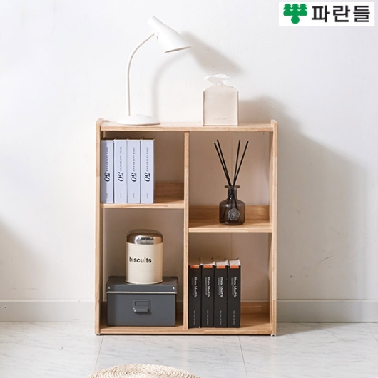 파란들 UV코팅 고무나무원목 지그재그 책장 630