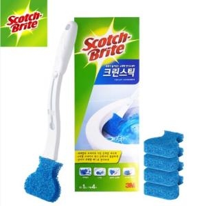 스카치브라이트 크린스틱 스타터키트 핸들 1개+리필4개 변기수세미변기청소 변기솔 변기세척 변기세척솔 변기수세미 일_이미지