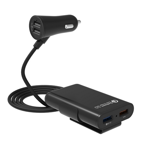 챌린지하이브리드 멀티 4포트 USB 연장형 차량용 고속 충전기 CHC-360BQ_이미지