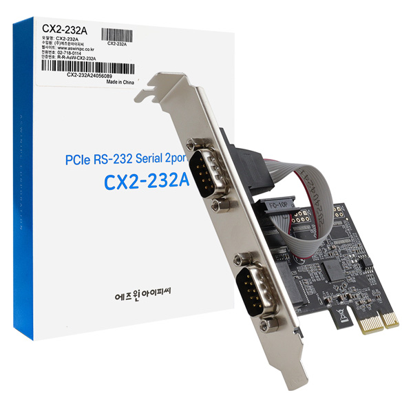 에즈원아이피씨 CX2-232A PCIe RS-232 시리얼 2포트 카드_이미지