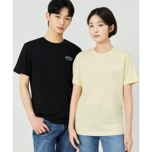 게스 ON 유니 레귤러핏 아치로고 반팔티 NP2KE406