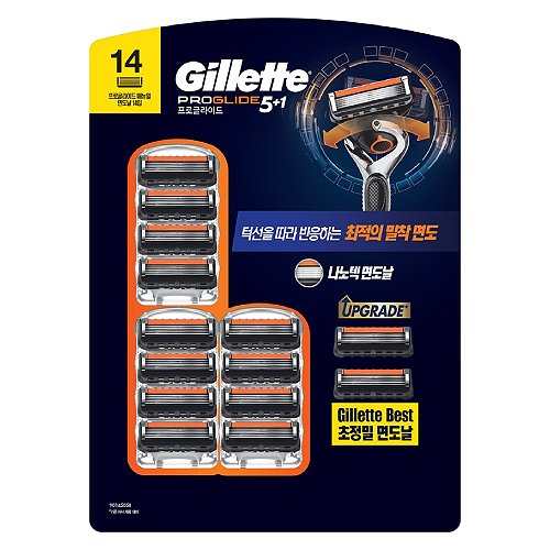 질레트 리뉴얼 프로글라이드 매뉴얼 면도날 (14개)