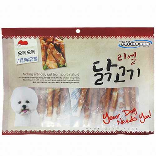 펫더맨 리얼 닭고기 오독오독 치킨우유껌 300g (5개)_이미지