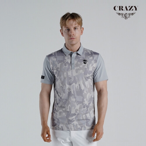  크레이지 어페럴 남성 골프 반팔티셔츠 CZM-TS2208GY