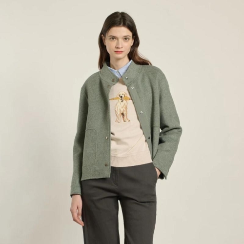 BCBG 하이넥 숏 핸드메이드 코트 B6A1H805_이미지