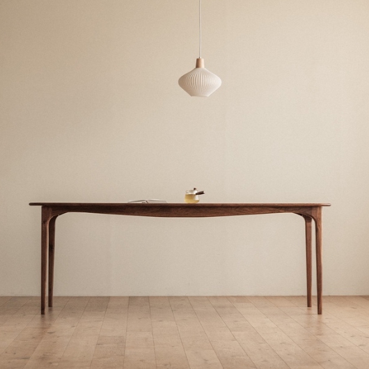 번드 윤슬 사각 원목 월넛 식탁 1600 (의자별도)_이미지