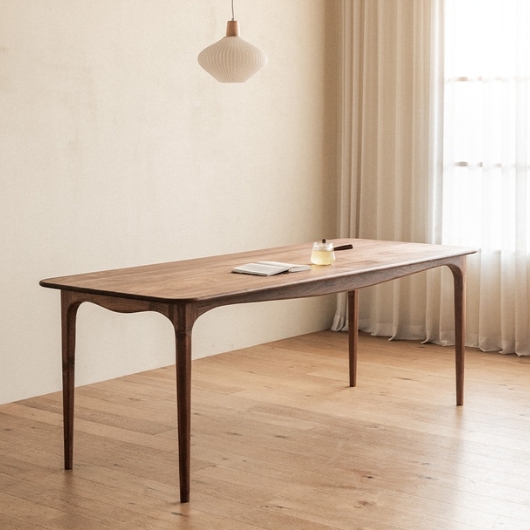 번드 윤슬 사각 원목 월넛 식탁 1600 (의자별도)_이미지