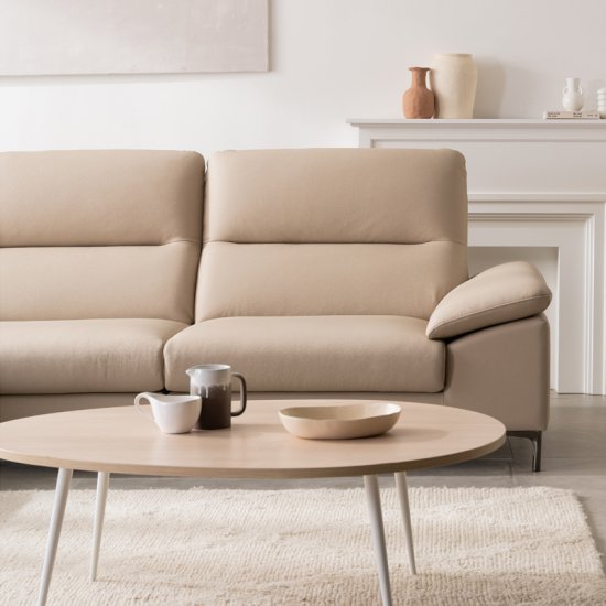 다우닝 아지오 전체 천연가죽 소파 3인용 (스툴별도)_이미지