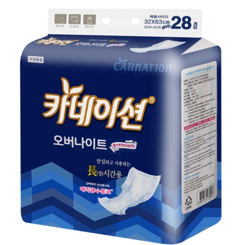 신우피앤씨 카네이션 오버나이트 장시간용 패드형 28개 (10팩(280개))