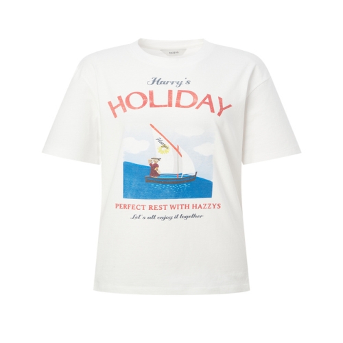 헤지스 CAPSULE 박시핏 반팔 그래픽 티셔츠 화이트 HSTS5BS15WT_이미지