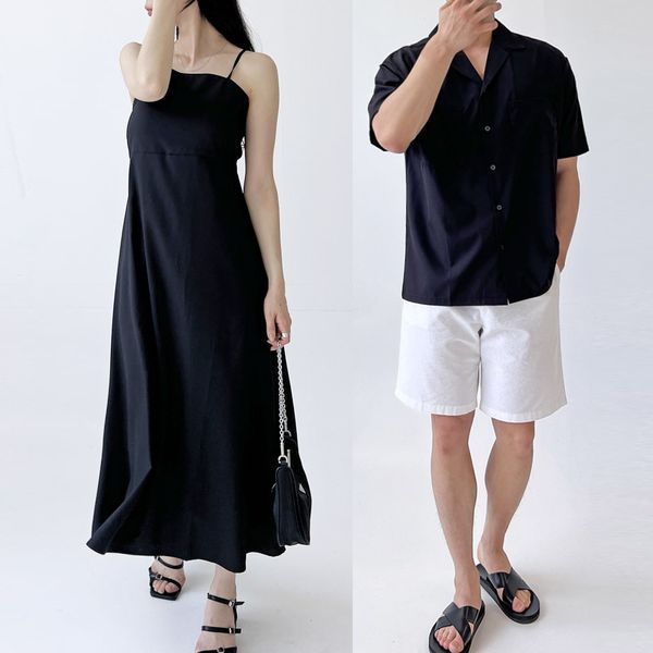 리빌모아 남녀 여행 파티 커플룩 DJ SET SGSSSH300DR200 남화이트여블랙