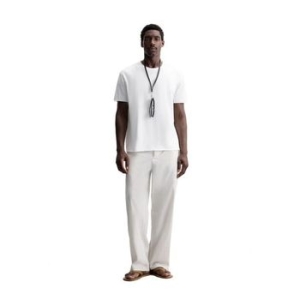 자라 이레귤러 피니시 티셔츠 반팔티 화이트 4231/483/250 445270