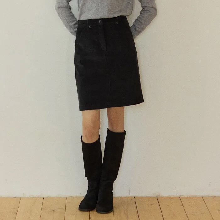 아워호프 Corduroy A-Line Midi Skirt 3colors H25WT-SK01_이미지