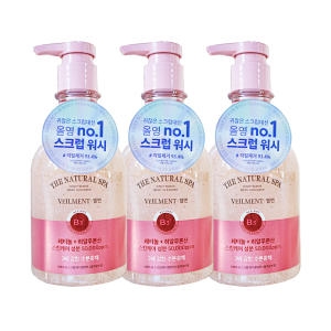 온더바디 벨먼 내추럴 스파 스크럽 바디클렌져 블랙로즈사해소금 400ml 3개_이미지