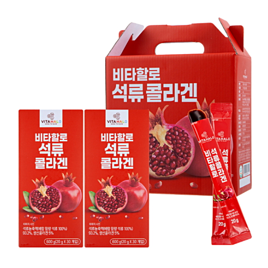 쿠팡 비타할로 석류 콜라겐 30포 2개입 세트 (1개)